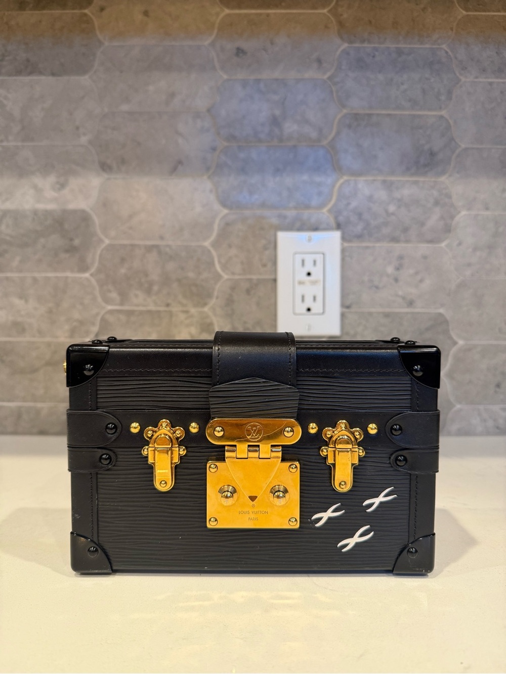 Louis Vuitton Epi Petite Malle Black Gold